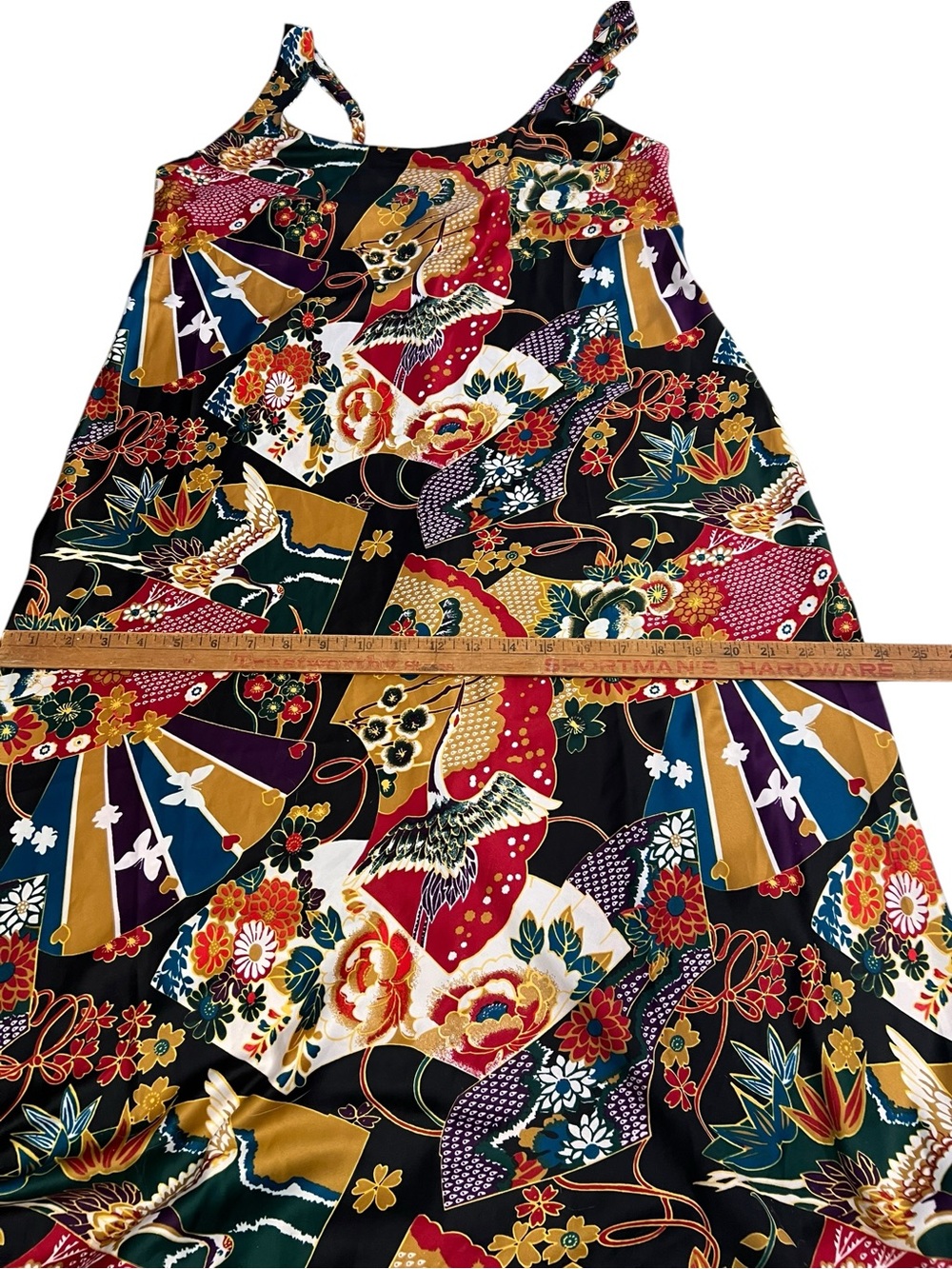 Natori Satin Silky Slip Nightgown Dress Women’s Large Long Asian Floral Pattern - Picture 6 of 7